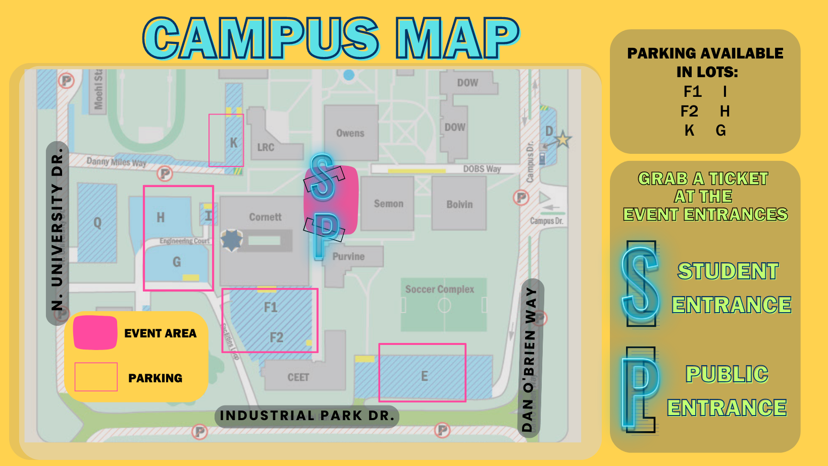 Music Garden 2023 Event and Parking map