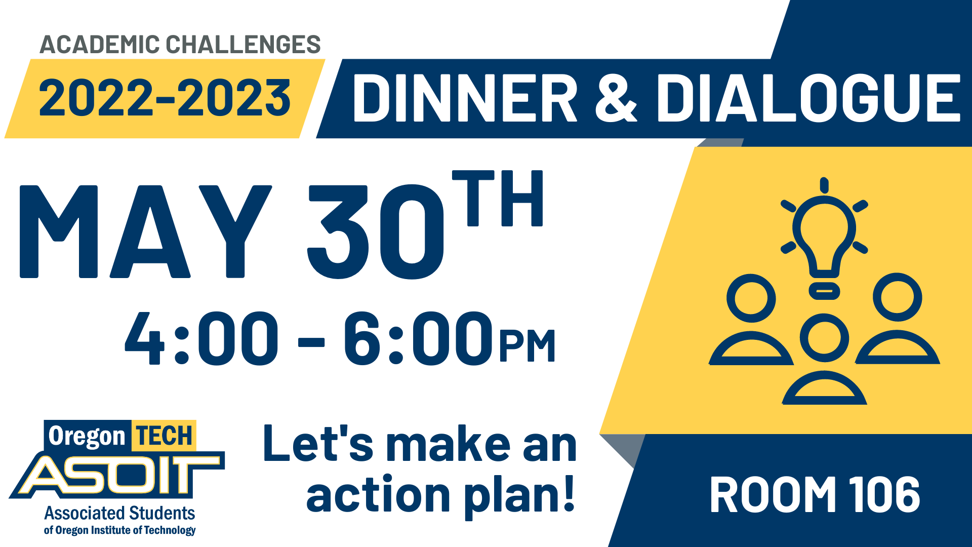ASOIT PM Dinner & Dialogue Event to determine action steps based on learning from 2022-2023.