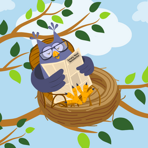 Empty Nest Newsletter image of owl resting in rocking chair