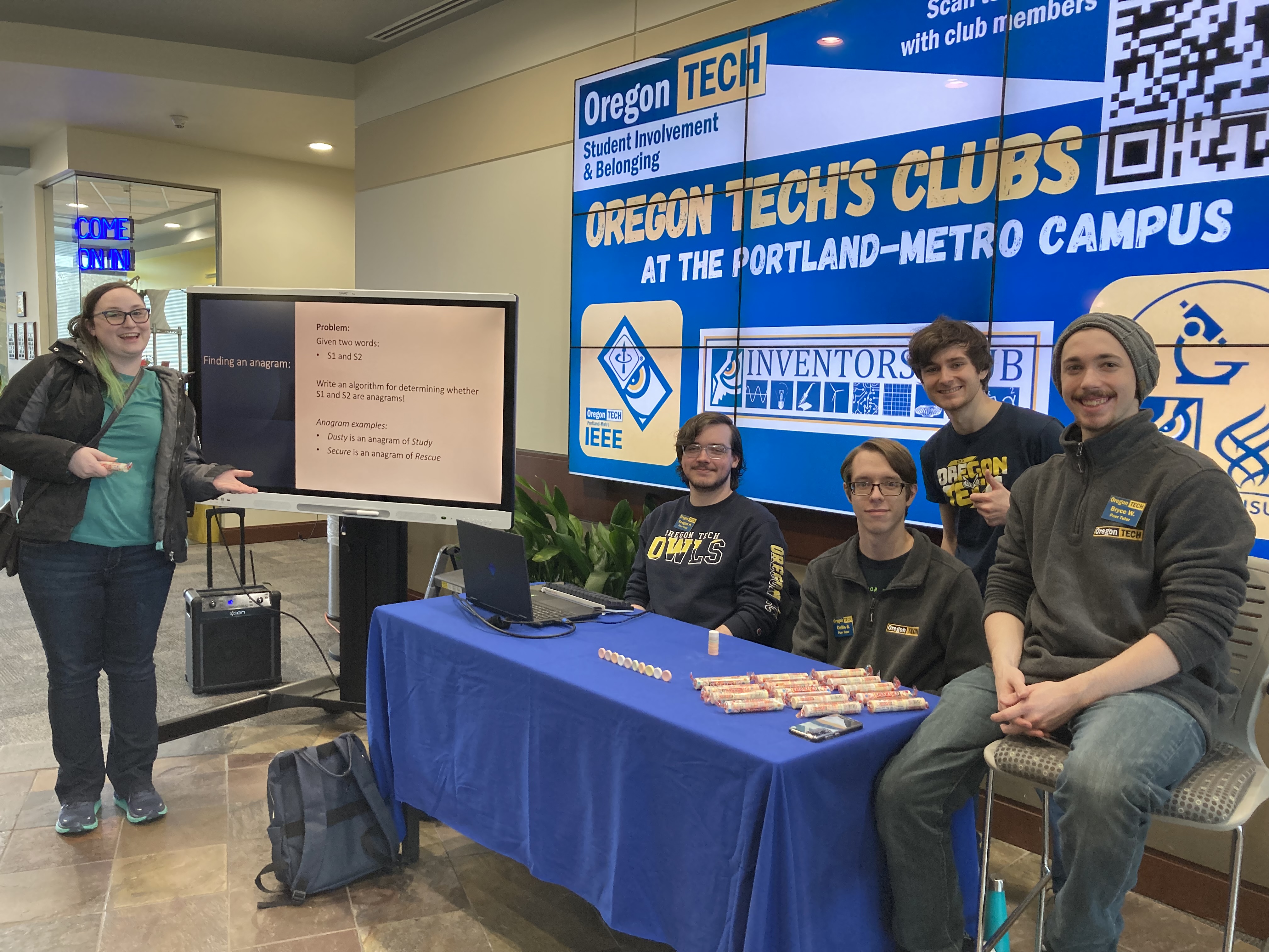 Students host an activity during Engineers Week 2024 at Portland-Metro.