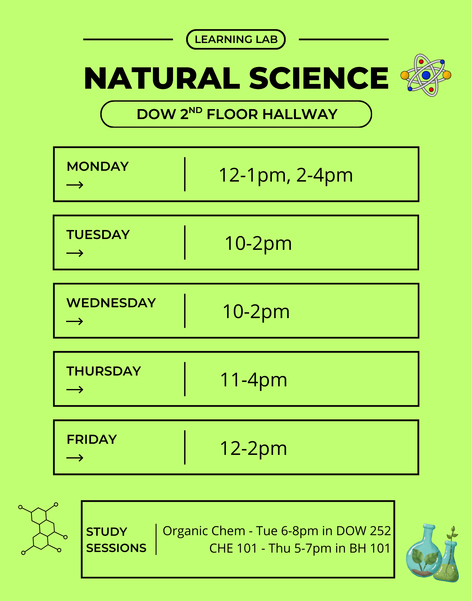 Natural Science Learning Lab Hours