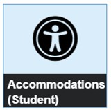 Accommodation tile in TechWeb with silhouette of person in a circle
