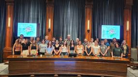 Oregon Tech and JMU students at Leiden City Hall