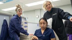 Darlene Swigart with Dental Hygiene students