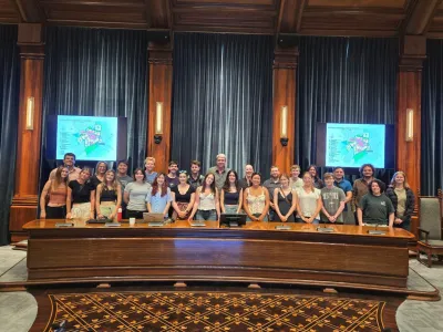 Oregon Tech and JMU students at Leiden City Hall
