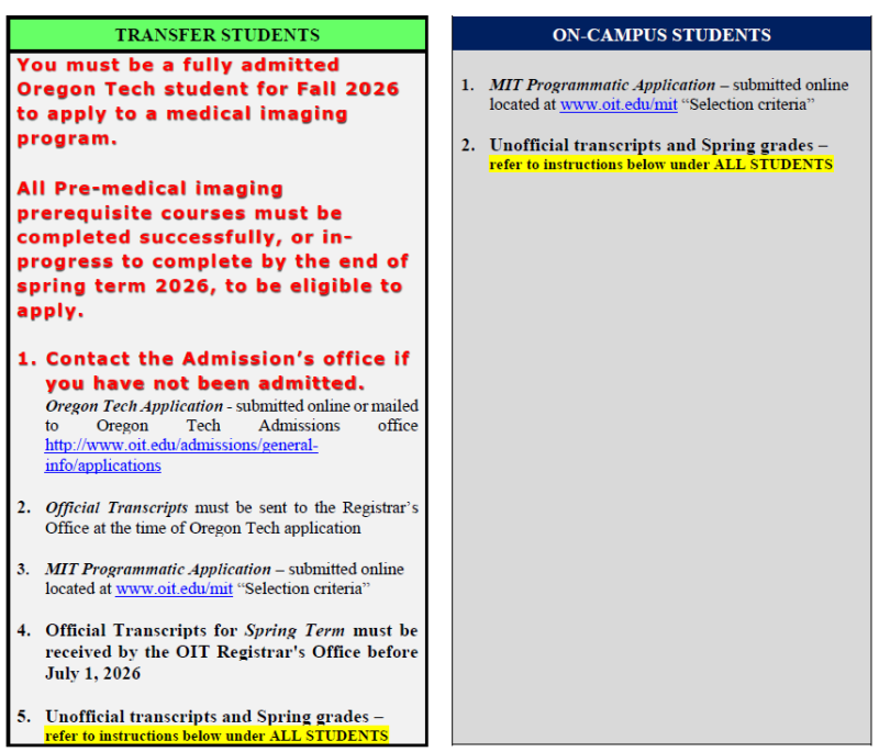 MIT application screenshot
