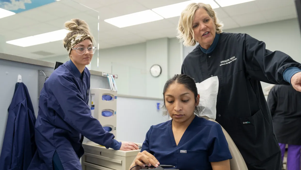 Darlene Swigart with Dental Hygiene students