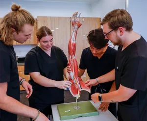 DPT Students with Anatomic Right Arm Model