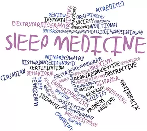 Abstract word cloud for Sleep medicine with related tags and