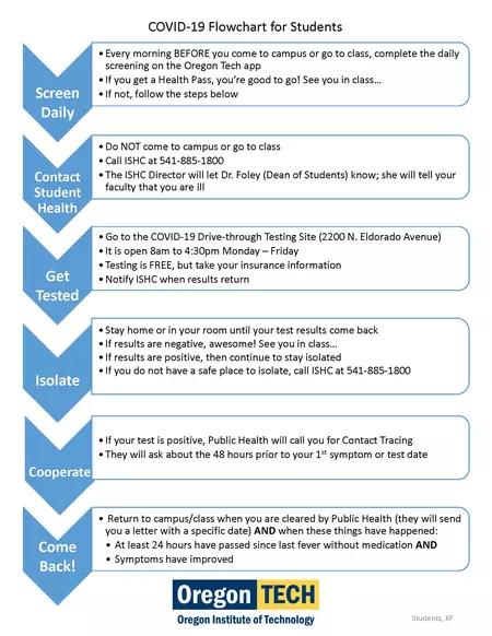 COVID flowchart for students