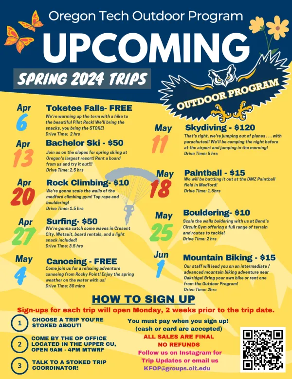 outdoor program trips flyer information graphic