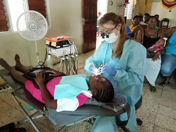 Student working in Jamaica