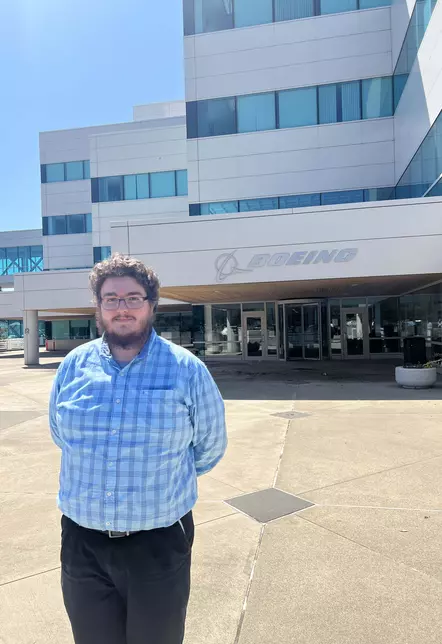 Chance Alford at Boeing's Everett Site